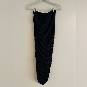 Club L London Black Ruched Maxi Skirt